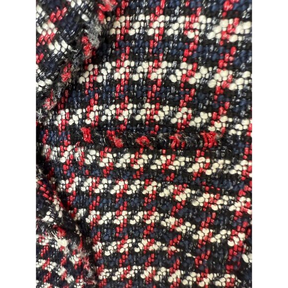 Women's Ann Taylor Fringe Red White and Blue Tweed Blazer, size 8 - Picture 8 of 16
